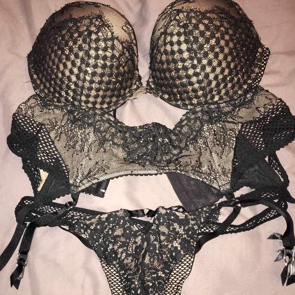 VS bra, thong and garter set